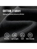 100% Cotton Solid Tshirts Mens Short Sleeve Fashion Brand Trend White Black Clothing High-end Brand Men's Short Sleeve