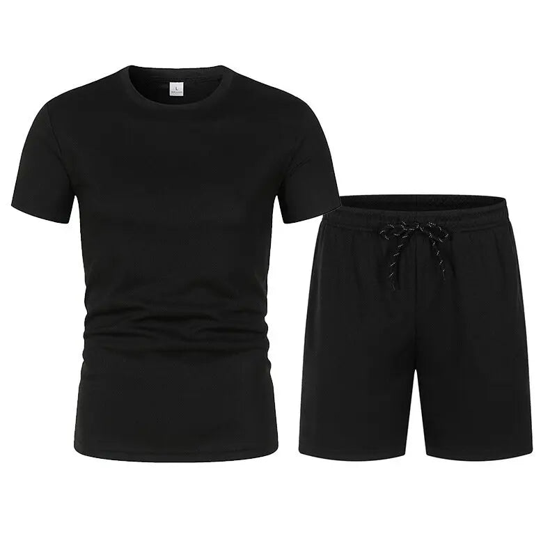 Tracksuits Sets Men Breathable Clothes Workout Sportswear Quick Drying Fashion Two Piece Sets T-shirt Shorts Sets Men's Clothing