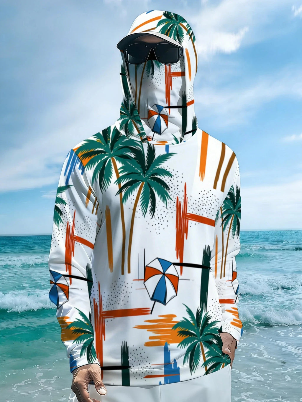 2026 Summer New Style Men's Long-Sleeved Shirt - 3D Trendy Brand Beach Print Fashion Outdoor Comfortable Lightweight Soft