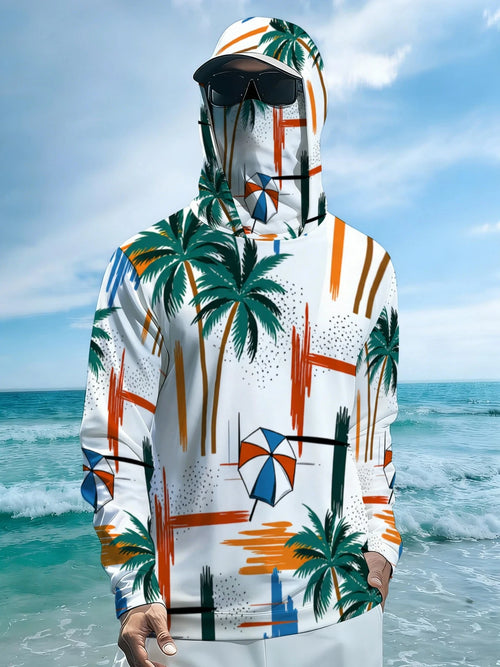 2026 Summer New Style Men's Long-Sleeved Shirt - 3D Trendy Brand Beach Print Fashion Outdoor Comfortable Lightweight Soft