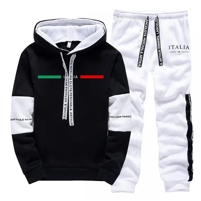 Fashion Mens Tracksuit Print Casual Sweatshirts Sportswear Outdoors Sports Jogging Mens Clothing Single Piece Hoodie Pants 2026