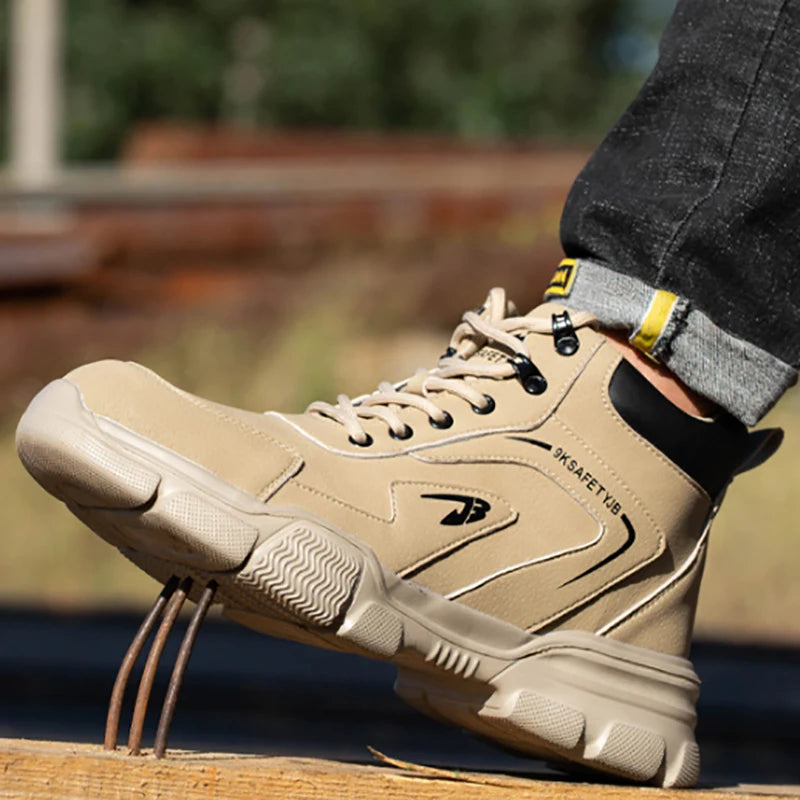 Waterproof Construction Work Safety Shoes Steel Toe Anti-Smash Wear-Resisting Protective Boots All-Season Casual Footwear
