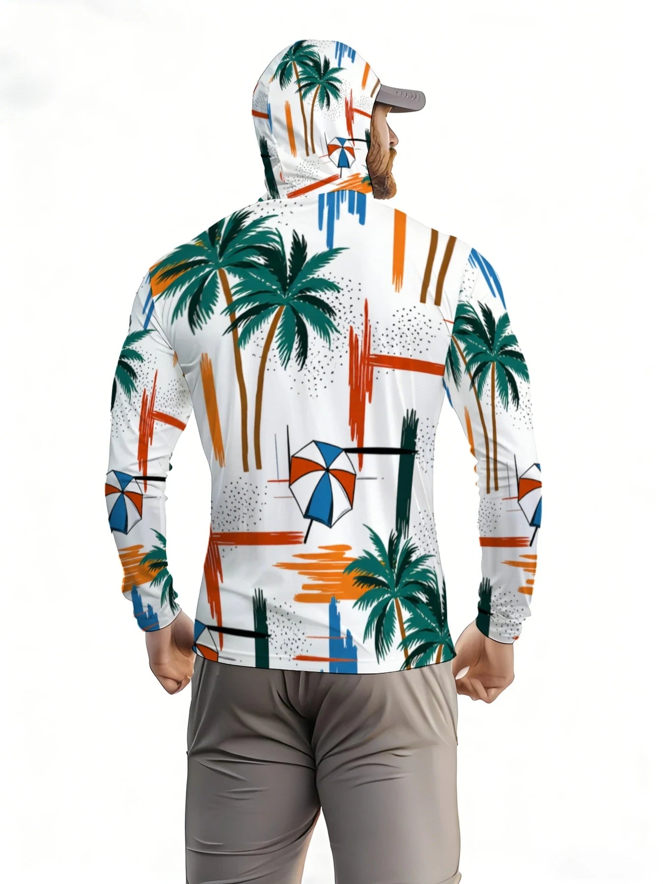 2026 Summer New Style Men's Long-Sleeved Shirt - 3D Trendy Brand Beach Print Fashion Outdoor Comfortable Lightweight Soft