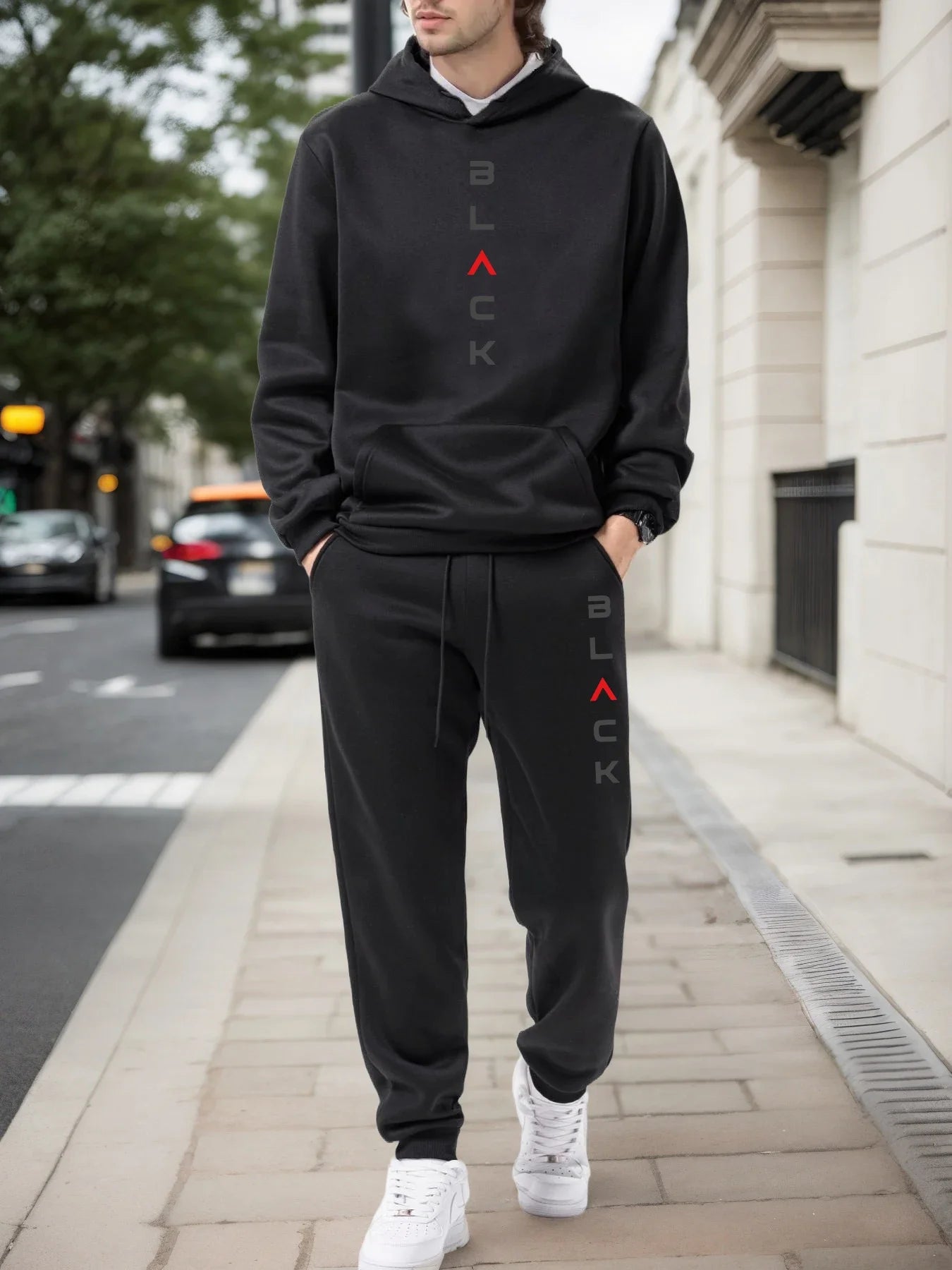 Fashion Mens Tracksuit Casual Hooded Sweatshirt Outfits Outdoors Gym Jogging Man Clothing 2026 Spring Autumn Sports 2 Pcs Sets