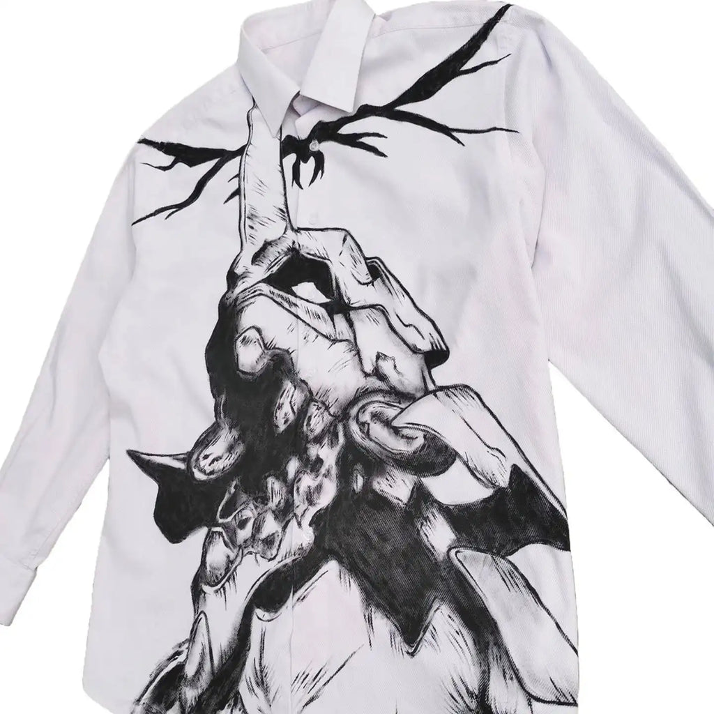 Vintage Anime Graphic T Shirts Goth Style Streetwear Harajuku Long Sleeve Y2k Tops Polo t shirt for Men clothing