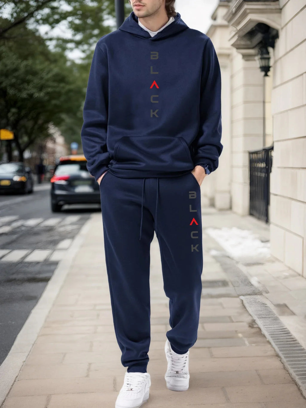 Fashion Mens Tracksuit Casual Hooded Sweatshirt Outfits Outdoors Gym Jogging Man Clothing 2026 Spring Autumn Sports 2 Pcs Sets