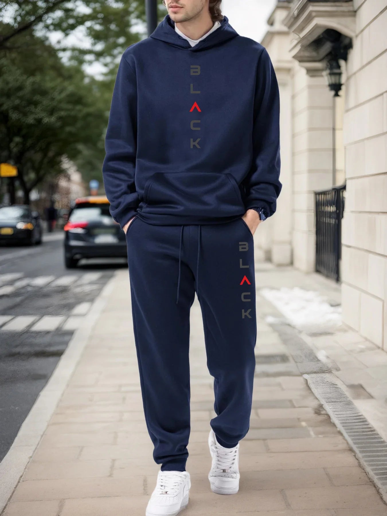 Fashion Mens Tracksuit Casual Hooded Sweatshirt Outfits Outdoors Gym Jogging Man Clothing 2026 Spring Autumn Sports 2 Pcs Sets