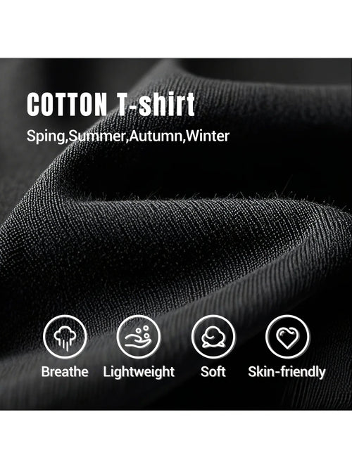 100% Cotton Solid T-shirts men Sporty Short Sleeve Tees Fashion Casual White Black Clothing Loose O-Neck Summer Tops