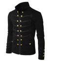 Steampunk Men Gothic Clothing Military Jackets Medieval Vintage Jacket Stand Collar Rock Frock Coat Men's Retro Punk Coat