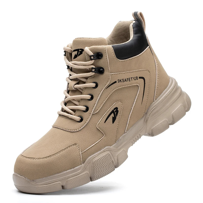 Waterproof Construction Work Safety Shoes Steel Toe Anti-Smash Wear-Resisting Protective Boots All-Season Casual Footwear