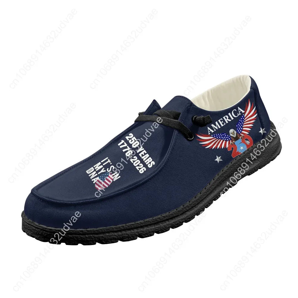 America 250th Anniversary 1776-2026 Loafers Men Woman  Casual Shoes Durable Lightweight Flat Footwear Outdoor Custom Shoe Black
