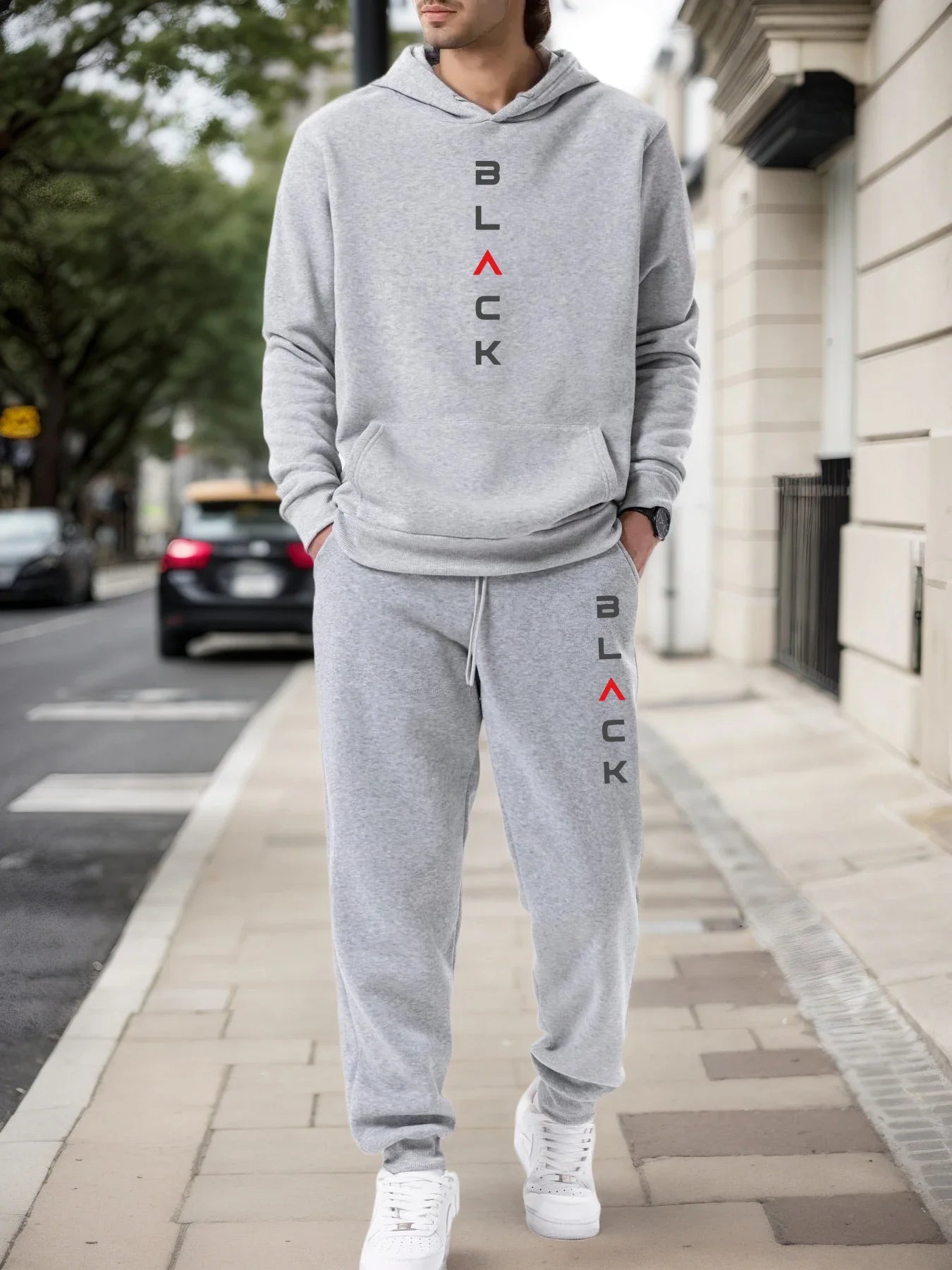 Fashion Mens Tracksuit Casual Hooded Sweatshirt Outfits Outdoors Gym Jogging Man Clothing 2026 Spring Autumn Sports 2 Pcs Sets